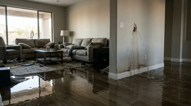 Emergency burst pipe water removal and cleanup in Fresno, CA