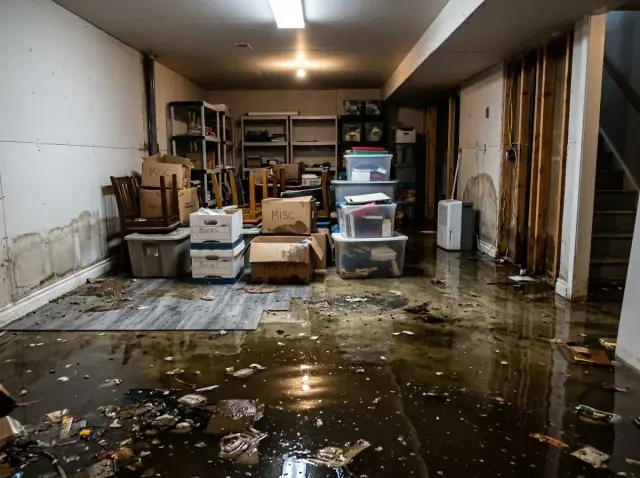 Basement flood water extraction in Fresno CA