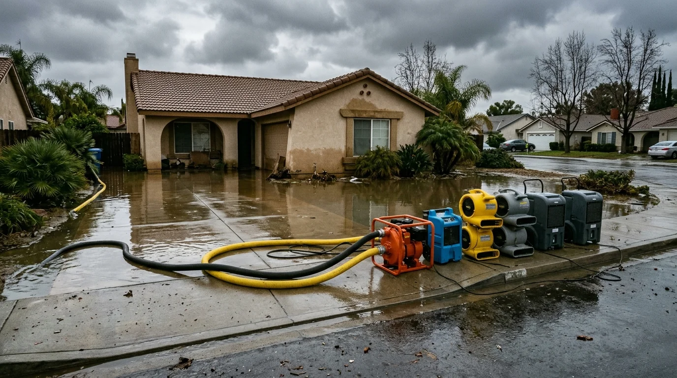 Professional flood water removal and restoration in Fresno, CA