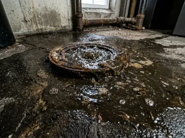 Basement Floor Drain Sewage Backup in Fresno
